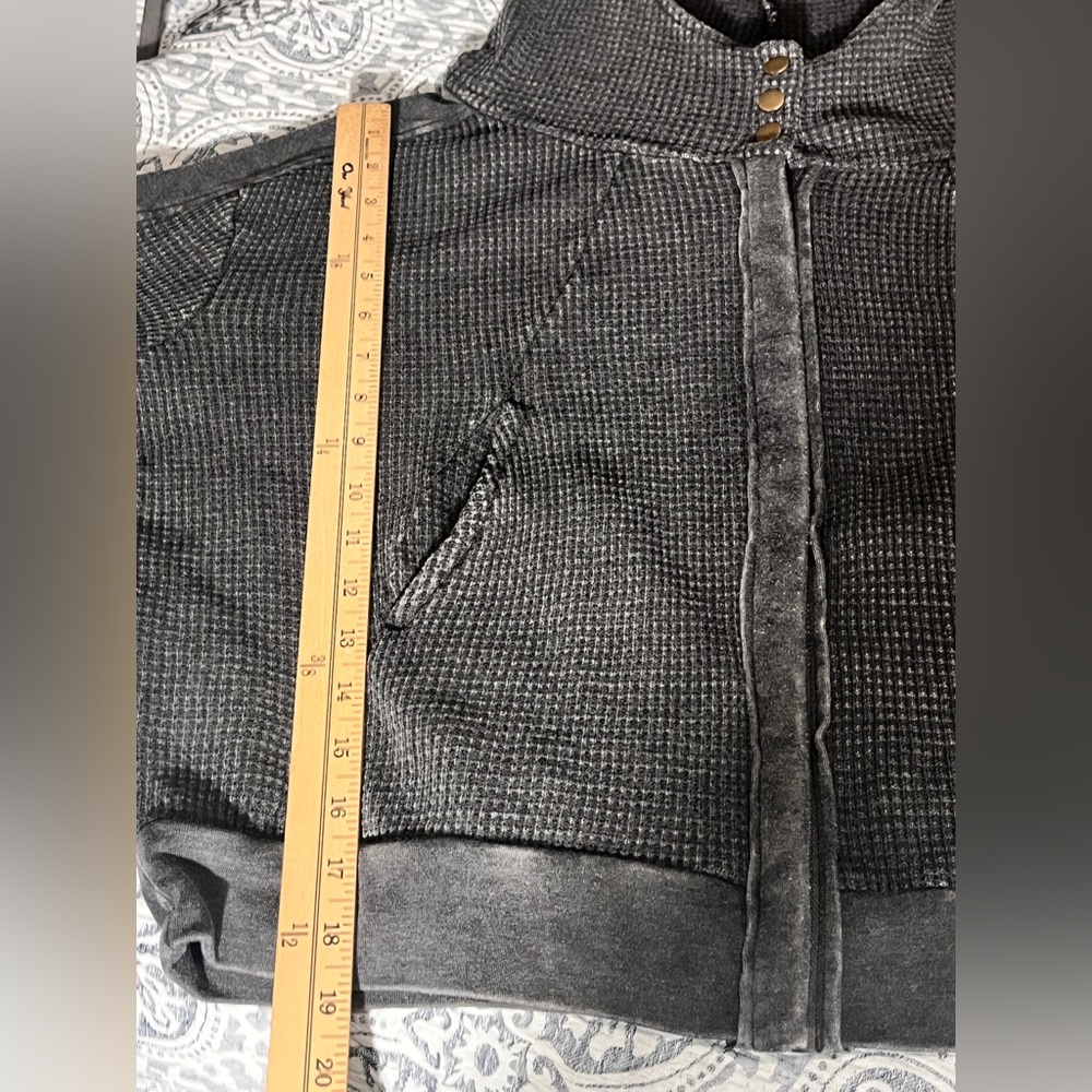 Hard Tail Forever Charcoal Waffle Knit Hoodie Large - Picture 6 of 12
